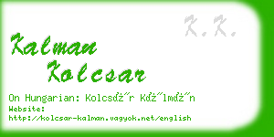 kalman kolcsar business card